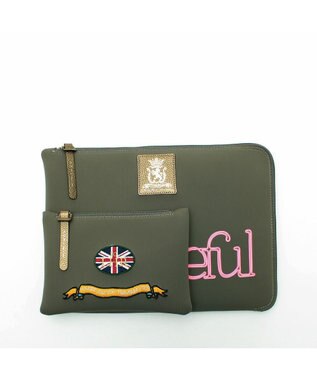 A.D.M.J. 【魔法の様に軽い】マジックライト/コード刺しゅうフラットポーチ2セット(S・LL) LO/RO