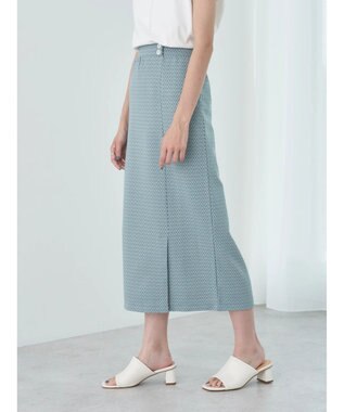 earth music&ecology シェブロン柄タイトスカート Green