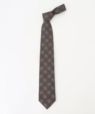JOSEPH ABBOUD 【日本製】フラワークレストパターン ネクタイ ダークブラウン系2