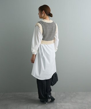 CRAFT STANDARD BOUTIQUE ジャガードショートニットベスト Light Beige