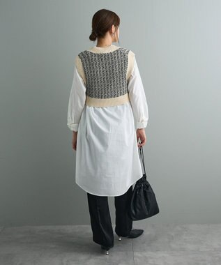 CRAFT STANDARD BOUTIQUE ジャガードショートニットベスト Light Beige