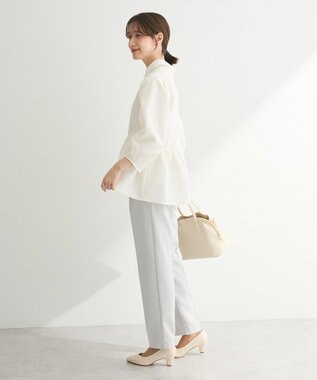 Green Parks ef-de 衿取り外しペプラムブラウス Ivory