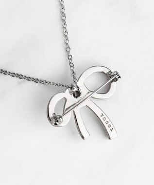 TOCCA RIBBON＆FLOWER BROOCH NECKLACE 2セット ブローチネックレス シルバー系