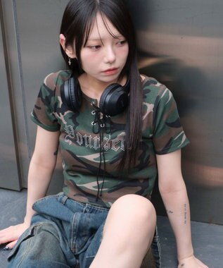 WEGO グラフィックレースアップちびT 柄3