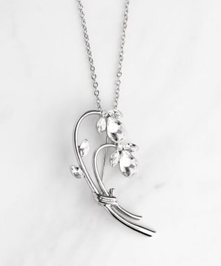 TOCCA RIBBON＆FLOWER BROOCH NECKLACE 2セット ブローチネックレス シルバー系