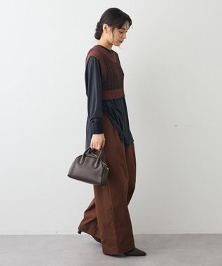 CRAFT STANDARD BOUTIQUE ジャガードショートニットベスト Brown