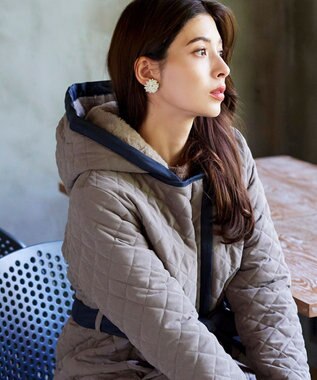 Tiaclasse ピーチスキン2wayキルティングロングコート モカ