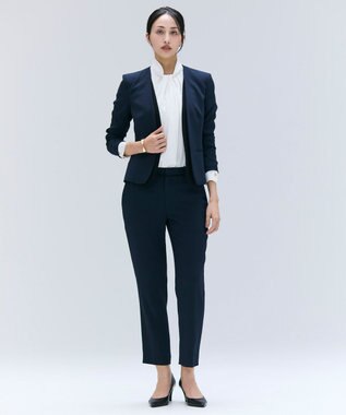 BEIGE， 【洗える】CINDY / クロップドパンツ Navy x Black