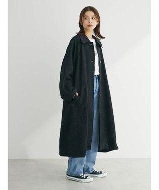 Green Parks ・ＥＬＥＮＣＡＲＥ　ＤＵＥ　ジャカードステンカラーコート Black