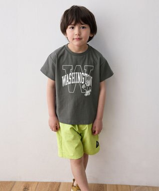 ANY KIDS ロゴプリント 半袖Tシャツ チャコール