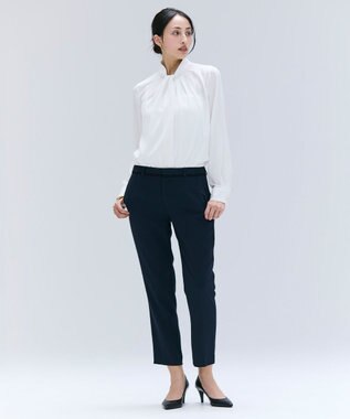 BEIGE， 【洗える】CINDY / クロップドパンツ Navy x Black