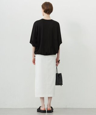 ICB 【洗える】シェルタリングドライサテン タイトスカート アイボリー系