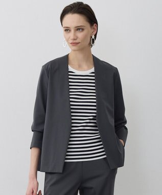 ICB L ナイロンストレッチポンチ ノーカラージャケット