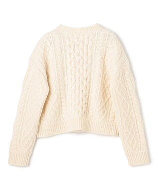 BEIGE， RULE / ウールカシミヤアラン編みクロップドニット Off White