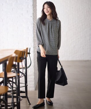 ANY 【洗濯機可】ボータイブラウス ブラック