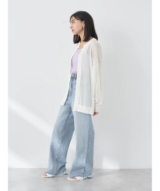 earth music&ecology シアーニットカーディガン White