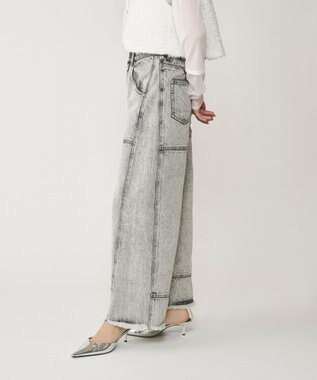 GRACE CONTINENTAL ライン切替デニムパンツ グレー