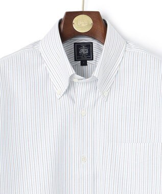 J.PRESS MEN 【PREMIUM PLEATS / 形態安定】ターコイズストライプ 半袖シャツ / B.D. ターコイズブルー系1