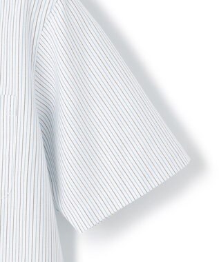 J.PRESS MEN 【PREMIUM PLEATS / 形態安定】ターコイズストライプ 半袖シャツ / B.D. ターコイズブルー系1