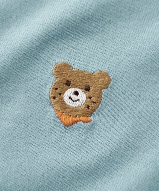 MIKI HOUSE HOT BISCUITS 【70-120cm】【Everyday Series】ワンポイント 長袖Tシャツ ストームブルー