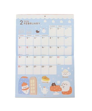 Mother garden しろたん 2024年 壁掛けカレンダー 《シロタン喫茶柄》 A4サイズ 壁掛けカレンダー