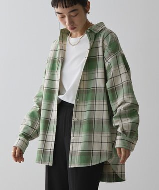 AMERICAN HOLIC スラブチェックＢＩＧシャツ Green