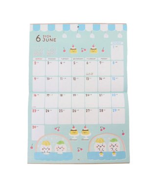 Mother garden しろたん 2024年 壁掛けカレンダー 《シロタン喫茶柄》 A4サイズ 壁掛けカレンダー