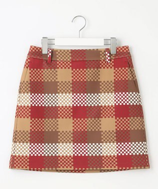 23区GOLF 【WOMEN】チェッカープリント スカート ワイン系3