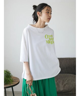 CRAFT STANDARD BOUTIQUE シルケット天竺　ロゴＰＴボトルネックＰＯ　５／Ｓ Off White