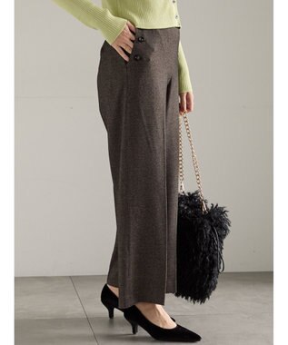 Te chichi ツイードワイドパンツ（セットアップ可） ブラウン