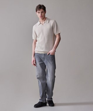 J.PRESS MEN 【HTBRID LINEN】スキッパーニット ポロシャツ ベージュ系1