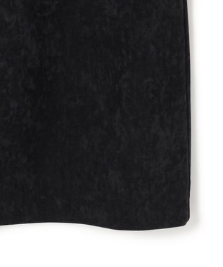 ICB L 【洗える】ストレッチスエード ナロースカート ブラック系