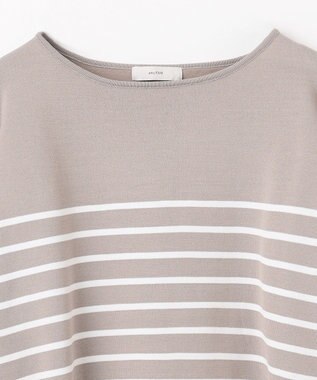 ANY バスクボーダーニットプルオーバー モカ×エクリュボーダー