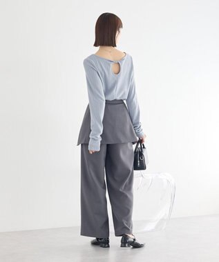 earth music&ecology 【予約】【2WAY】ラップスカート付きパンツ グレー