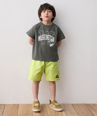 ANY KIDS ロゴプリント 半袖Tシャツ チャコール