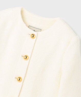 GRACE CONTINENTAL ツイードコンビジャケット ホワイト