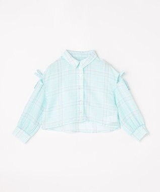 ANY KIDS シアーチェックシャツ サックスブルー