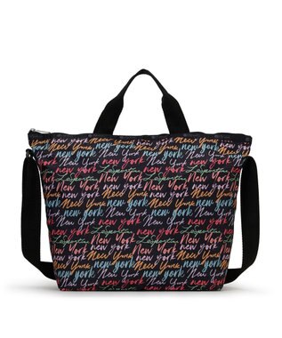 LeSportsac DELUXE EASY CARRY TOTE/NYCスクリプトブラック NYCスクリプトブラック