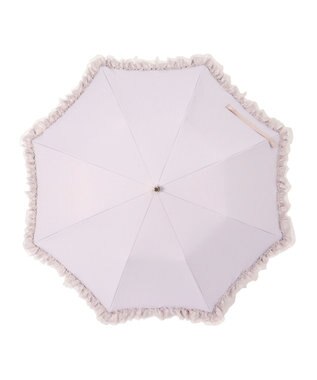 MOONBAT 【ランバン オン ブルー（LANVIN en Bleu）】晴雨兼用折りたたみ日傘　ビジュー付きオーガンジーフリル ライトパープル
