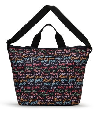 LeSportsac DELUXE EASY CARRY TOTE/NYCスクリプトブラック NYCスクリプトブラック