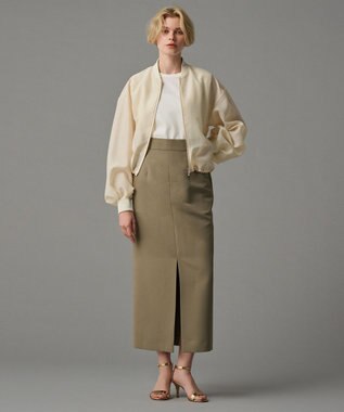 uncrave 【吸水速乾・洗濯機洗い可】エコ ドライ チノ Ｉラインスカート（uncrave STANDARD） ライトカーキ