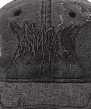 WEGO トライバルロゴダメージピグメントキャップ ブラック