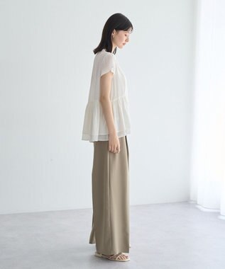 YECCA VECCA ペプラムシアーブラウス White