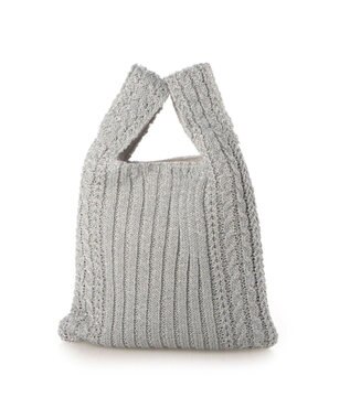 UNBILLION カシュカシュ cachecache / ケーブル編みラメショッパーミニトート シルバー