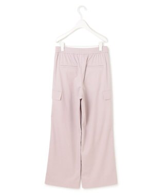 ICB 【洗える】ウォームサテン ワイドストレートカーゴパンツ ヘイズピンク系