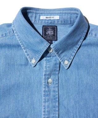 J.PRESS MEN 【J.PRESS ORIGINALS】GRFFITI DENIM B.D. SHIRT / BAGGY FIT ブルー系