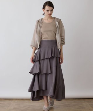 GRACE CONTINENTAL シアーニットパーカー ベージュ