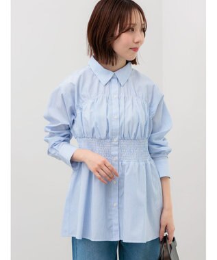 Te chichi ペプラムシャーリングシャツブラウス