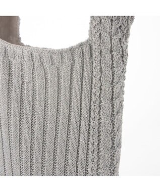 UNBILLION カシュカシュ cachecache / ケーブル編みラメショッパーミニトート シルバー