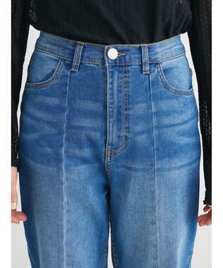 Green Parks ＧＵＭストレッチセンター切替テーパードデニムパンツ Blue